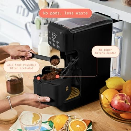 Beautiful Perfect Grind™ Programmable Single Serve Coffee Maker, Black Sesame by Drew Barrymore❗MAY HAVE MISSING PIECES/NEEDS CLEANING❗
