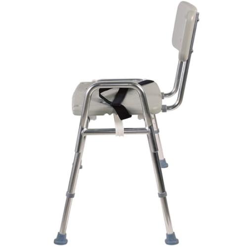 Tub Transfer Bench and Sliding Shower Chair Made of Heavy Duty Non Slip Aluminum Body and Plastic Seat with Adjustable Seat Height and Cut Out Access Holding Weight Capacity up to 400 lbs, Gray