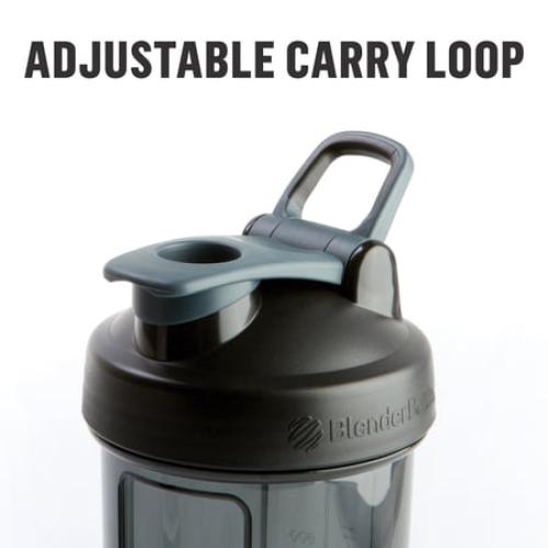 BlenderBottle Pro Series 32 oz Black Solid Print Shaker Cup with Wide Mouth and Flip-Top Lid