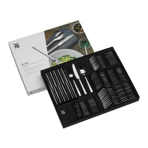 WMF Boston Basic Cromargan Stainless Steel Cutlery Set with Dishwasher-Safe, Colorfast, and Easy to Care for Service of 12 (60-Piece)