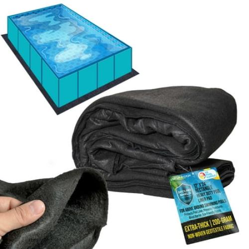 U.S. Pool Supply Ground Shield 12-Foot x 24-Foot Rectangle Heavy Duty Pool Liner Pad for Above Ground Swimming Pools - Protects Pool Liner, Prevents Punctures, Eco-Friendly Fabric - Extends Liner Life