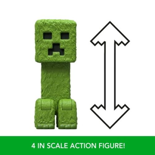 Minecraft Creeper Action Figure & Accessories, 4-inch Toy Set Inspired by A Minecraft Movie