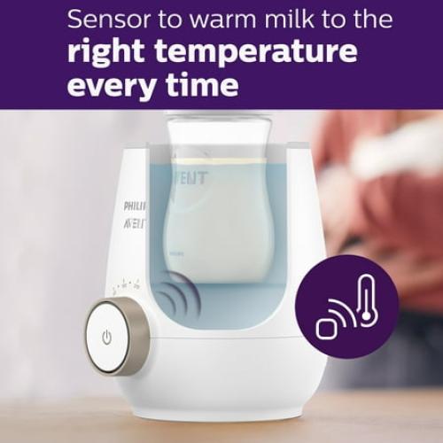 Philips Avent Fast Baby Bottle Warmer with Smart Temperature Control and Automatic Shut-Off SCF358/00