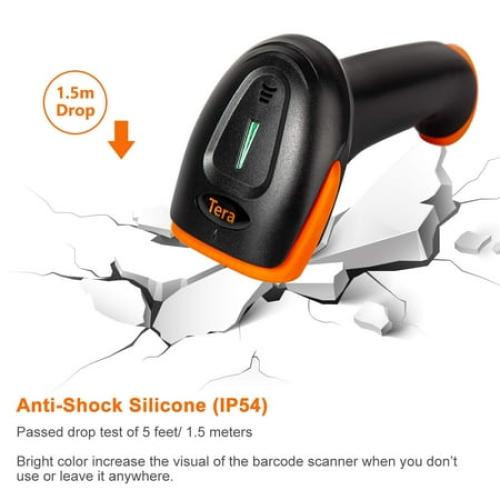 Tera Wireless 2D QR Barcode Scanner with Stand Bluetooth 2.4GHz USB Wired Handheld Bar Code Reader for Price Check HW0001