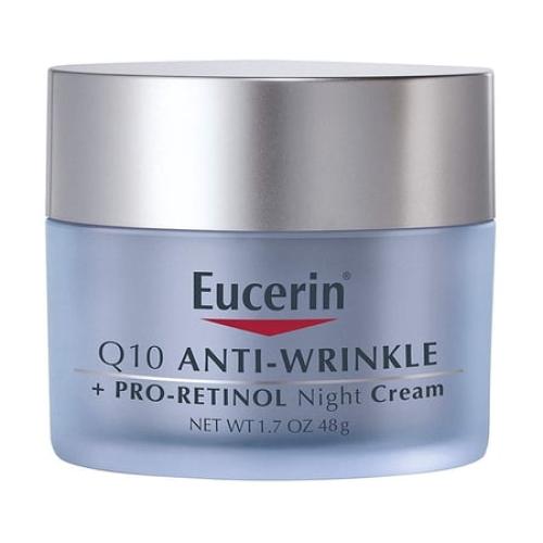 Eucerin Q10 Anti-Wrinkle Night Cream with Pro-Retinol | Facial Cream for Sensitive Skin, 1.7 oz