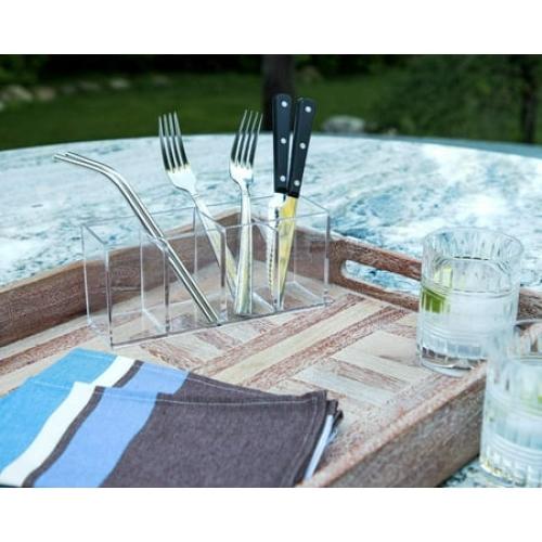 Isaac Jacobs 4-Compartment Clear Acrylic Organizer and Storage Solution