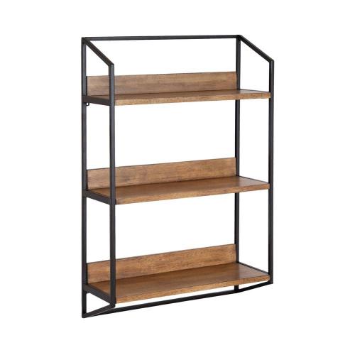 Hylton Rustic Brown Wood Floating Decorative Wall Shelf