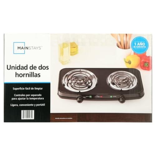 Mainstays Double Burner, 120V~ 1800W, Portable, Easy to Cook, Elegant Classic Design, 3.28 lbs