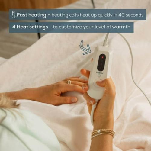 Beurer HD61 Super-Cozy Heated Blanket, Beige, 50 x 60 Inches