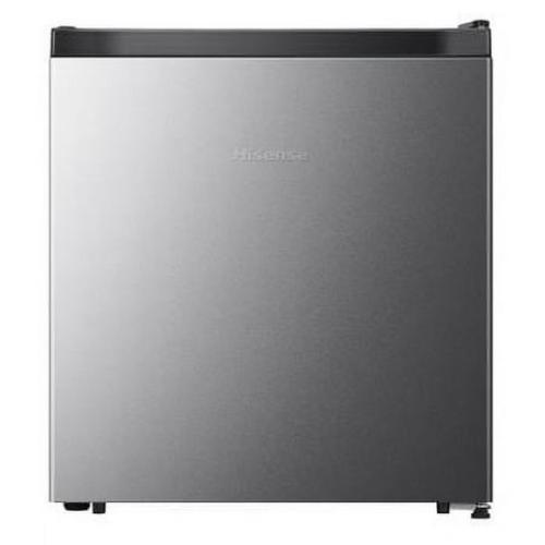 Hisense 1.6 Cu ft Compact Refrigerator Silver, Standard 17.5 Width, 1 Year Warranty, WMS017M6XVE