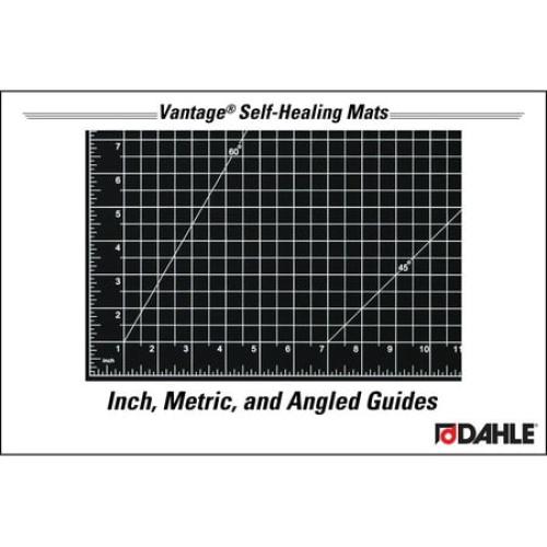 Dahle Vantage 10673 Premium Self-Healing Cutting Mat, 24x36, 1/2 Grid, Perfect for Crafts & Sewing, Black