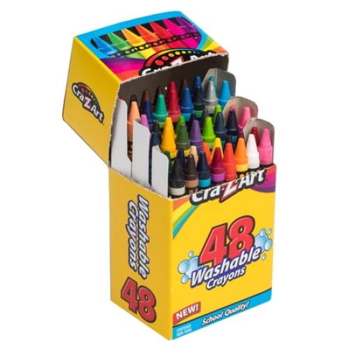 1Box with Cra-Z-Art 48 Count Multicolor Washable Crayon, Children to Adult, Back to School Supplies