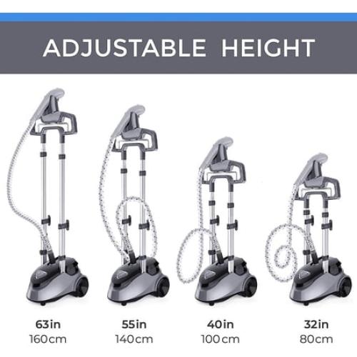 PurSteam Standing Garment Steamer with Wheels, 1h  of Continuous Steam, Ironing Board
