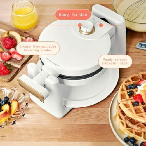 Beautiful Rotating Belgian Waffle Maker, White Icing by Drew Barrymore