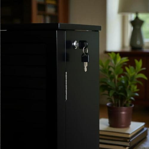 Hives & Honey Port Elegant Charcoal Jewelry Armoire: Freestanding, Lockable Wooden Cabinet for Women ***WHITE***