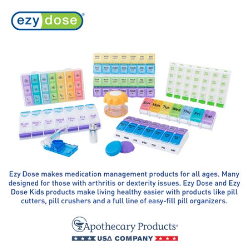 Multicolor Ezy Dose Ezy Fill Weekly 14-Day Pill Organizer, Pop-Out Compartments, Rainbow