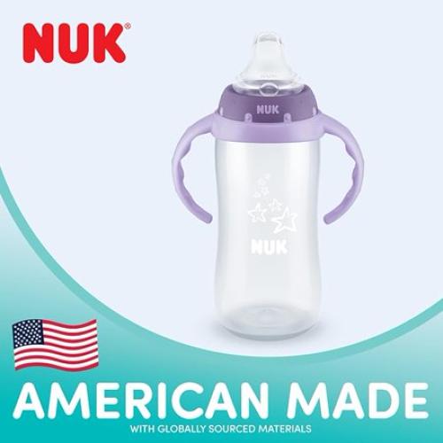 Color Blue NUK Learner Straw Cup 10oz - Toddler Cup with Soft Straw for Easy Drinking Suitable for Ages 8 Months and Up