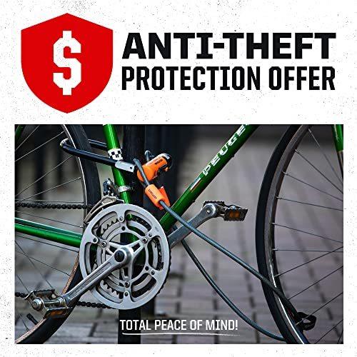 Kryptonite Evolution Mini-7 Bike U-Lock with Cable Heavy Duty Anti-Theft Bicycle U Lock 13mm Shackle and 10mm x4ft Length Security Cable with Mounting Bracket and Keys