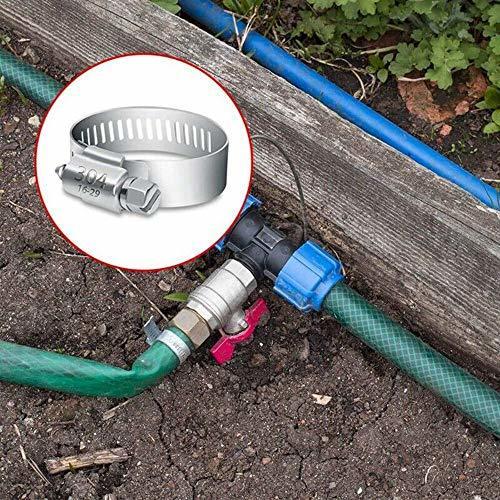 50Pcs Hose Clamp set Range 304 Adjustable 8-38mm Range Worm Gear Hose Clamp Fuel Line Clamp for Plumbing Automotive and Mechanical Applications