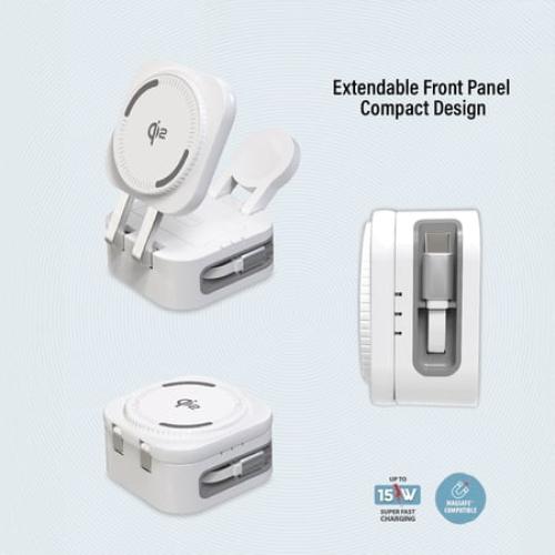 3-in-1 Retractable Magcharge Charging Station for Phone, Airpods, & iWatch