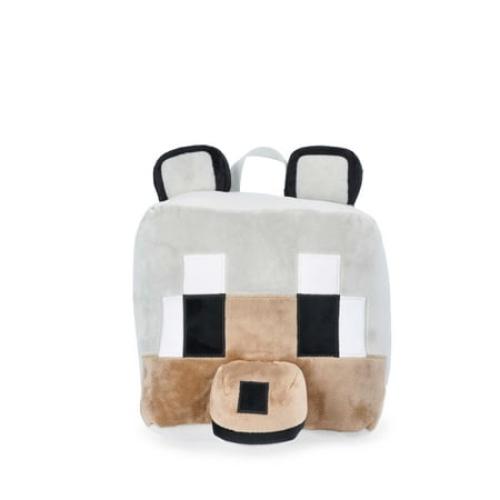 Minecraft Boys Wolf Plush Backpack, 12.5 Grey