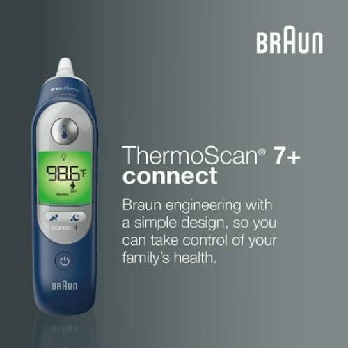 Navy Blue Braun ThermoScan 7  Connect Ear Thermometer, IRT6575US