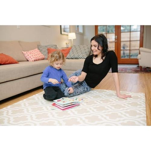 baby care play mat - haute collection (medium, moroccan - beige) - play mat for infants - non-toxic baby rug - cushioned baby mat waterproof playmat - reversible double-sided kindergarten mat