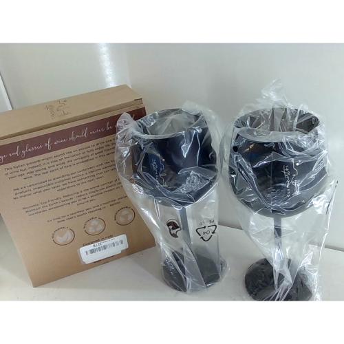 Gusto Nostro Stainless Steel Wine Glass - 18 oz - Unbreakable Black Wine Glasses for Travel, Camping and Pool - Fancy, Unique and Cool Portable Metal Wine Glass for Outdoor Events, Picnics (Set of 2)