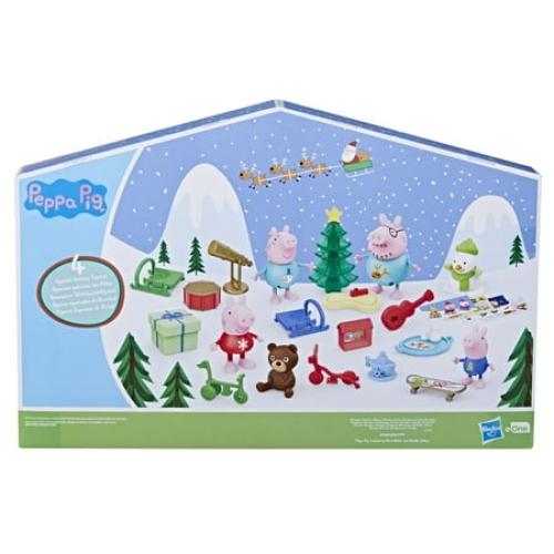 Peppa Pig Peppa’s Kids Advent Calendar, 24 Surprise Toys, 4 Holiday Peppa Pig Family Figures