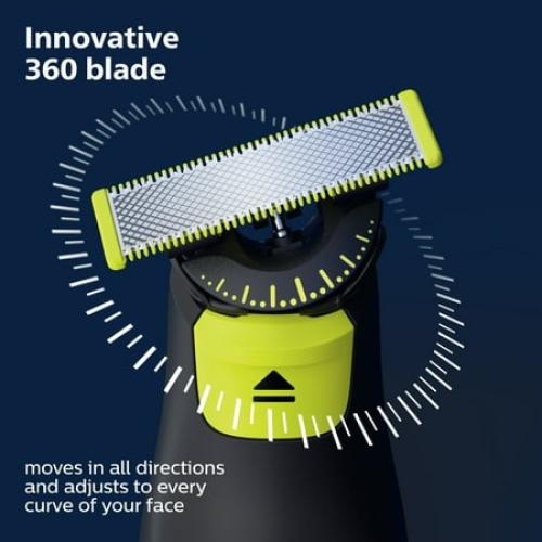 Philips Norelco Oneblade 360 Pro Hybrid Face & Body Men's Rechargeable Electric Shaver QP6542/70