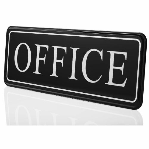 Bebarley The Office Door Sign with Bigger LettersPremium Durable and Bright Acrylic Design 9x3 Sign with Double Sided 3M Tape for Your Home Office or Business