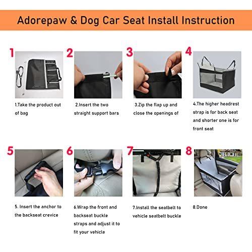 Dog Car Seat Medium Sized Dog Car Seat for Dogs Seat Extender with Waterproof Materials & Breathable Mesh Dog Seat Belt for Car Giving Your Pets a Comfortable and Safe Road Trip (L Size Grey)