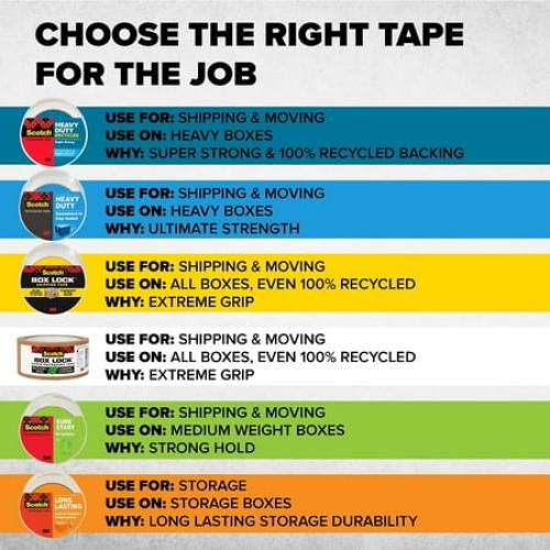 Scotch Heavy Duty Packing Tape 1.88 x 54.6 yds. Clear 5 Pack (7750-6)