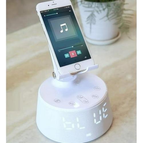 Emerson Radio Docking Station with Wireless Charging, Bluetooth Speaker, Hands-Free Calling and Adjustable Arm, ER-X300