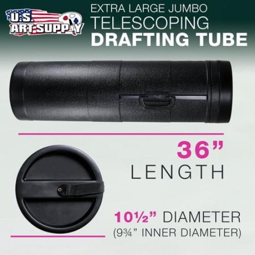 U.S. Art Supply Extra Large Jumbo Telescoping Drafting Tube - 10-1/2 Outside/9-3/4 Inside Diameter, Expands 36 to 62-1/2, Durable Protection with Shoulder Strap - Ideal for Posters, Blueprints,Art (  dent  see the pictures )