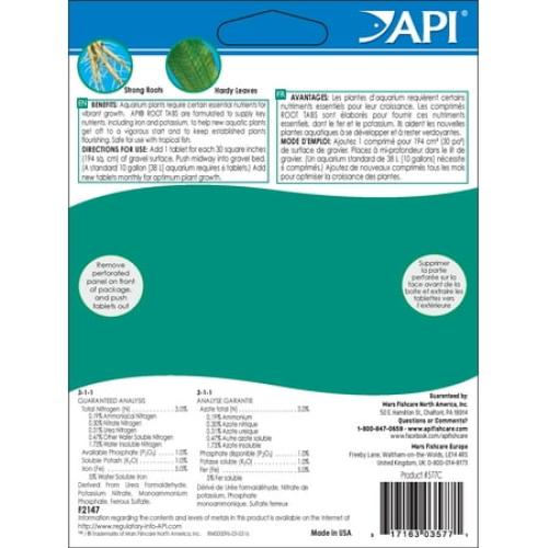 API Root Tabs Freshwater Aquarium Plant Fertilizer, 10 Tablets Per Box