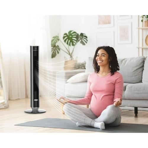 Lasko 40” WhisperForce DC Technology Tower Fan, 29 ft/s Airflow, Remote, Black, TDC401, New