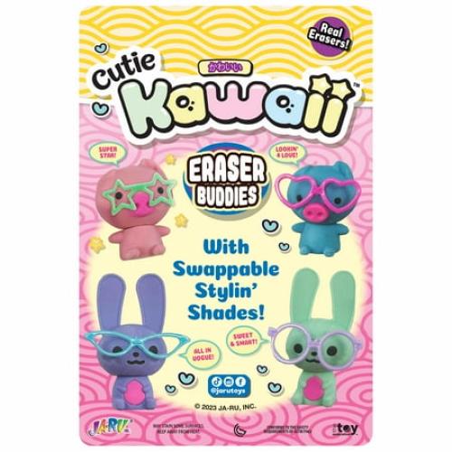Ja-Ru Kawaii Cutie Eraser Buddies Playset, 1 Piece Set Plastic, All Ages Novelty Toy