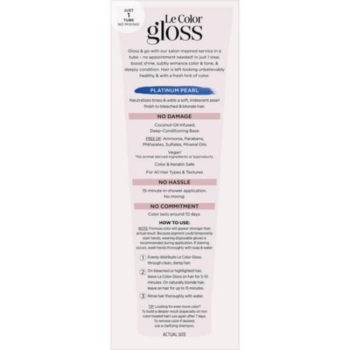 L'Oreal Paris Le Color Gloss One Step In-Shower Toning Gloss Hair Color, Platinum Pearl, 4 fl oz
