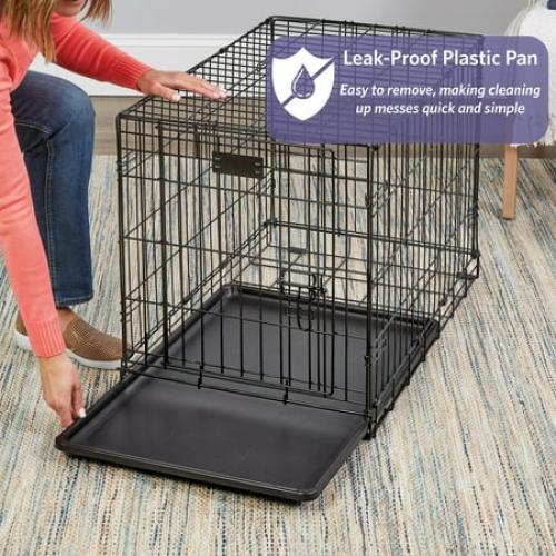 MidWest Homes for Pets Newly Enhanced Single Door iCrate Dog Crate, Includes Leak-Proof Pan, Floor Protecting Feet, Divider Panel & New Patented, 36 Inch