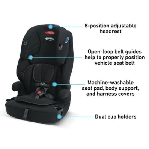 Graco Tranzitions 3-in-1 Harness Booster Car Seat, Cinder, 1 Count