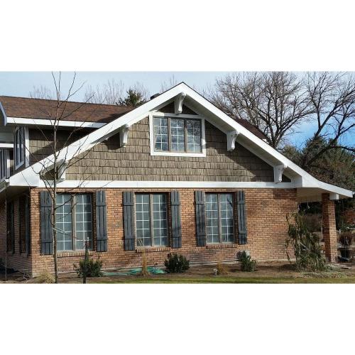 12 in. x 43 in. Lifetime Vinyl Standard Three Board Spaced Board and Batten Shutters Pair Tuxedo Grey (NO TEST)
