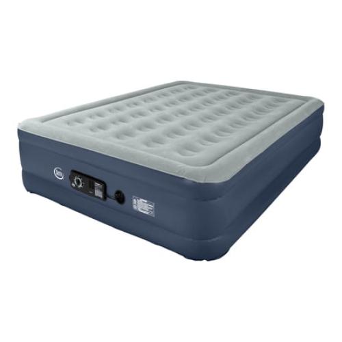 SERTA 18 RAISED QUEEN WITH NEVERFLAT PUMP BLUE