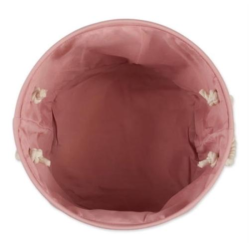 Contemporary Home Living 15 Pink and White Decorative Round Medium Lattice Paw Pet Storage Bin