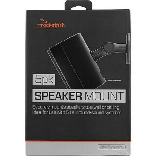 Rocketfish Tilting Wall Mounts Small Speakers (5-Pack) (RF-HSWM5B) Black - New