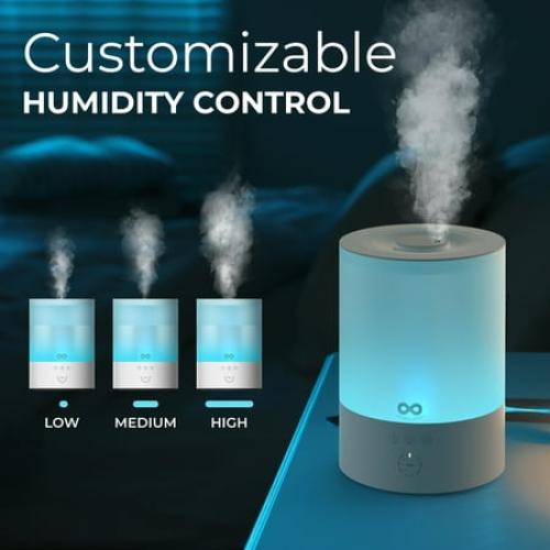 Everlasting Comfort 2.5L Ultrasonic Cool Mist Humidifier - Quiet, Easy Fill & Clean, Auto Shut-Off, Aromatherapy