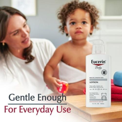 Eucerin Baby Lotion, Fragrance Free, 13.5 fl oz Bottle
