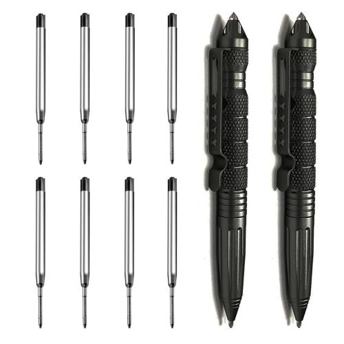 Origin-Joy 2 Pack Tungsten Steel Military Tactical Pen Set Multifunctional EDC Self Defense Pen With 8 Ballpoint Refills