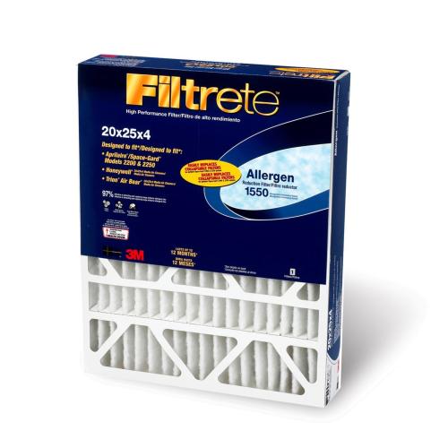 Pleated Air Filter Ultra Allergen Reduction 3 Months Purple 20x25x4-In.