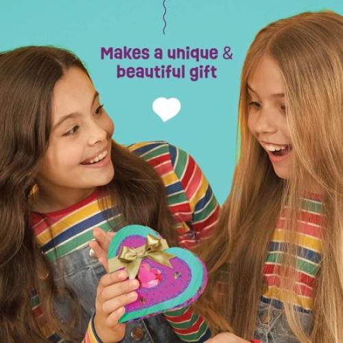 Paint Your Own Wooden Kids Heart Treasure Box Kit - Easter Basket Stuffers - Art Kits for Toddler Girl - Arts and Craft Gifts for Ages 4-6